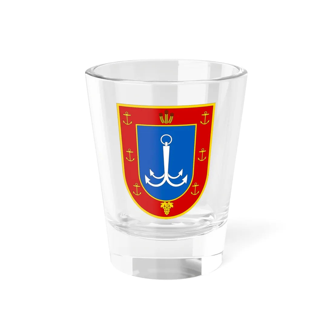 Coat of Arms of Odesa Oblast m (Ukraine) (Coat of Arms) Shot Glass 1.5oz 1.5oz - Go Mug Yourself