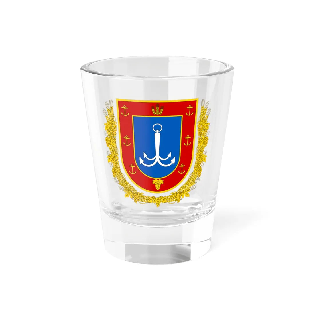 Coat of Arms of Odesa Oblast (Ukraine) (Coat of Arms) Shot Glass 1.5oz 1.5oz - Go Mug Yourself