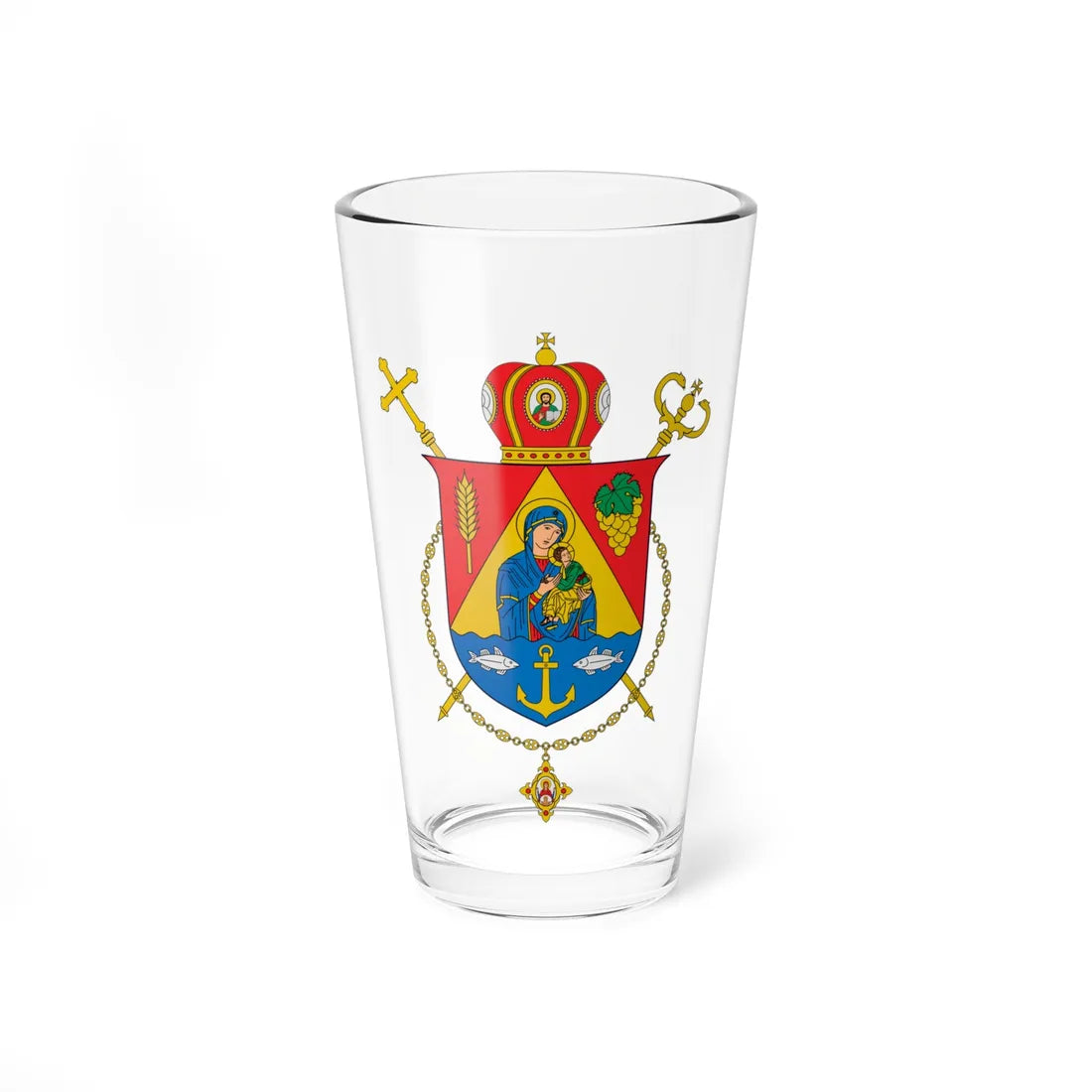 Coat of arms of Odessa UGCC (Ukraine) (Coat of Arms) Pint Glass 16oz 16oz - Go Mug Yourself