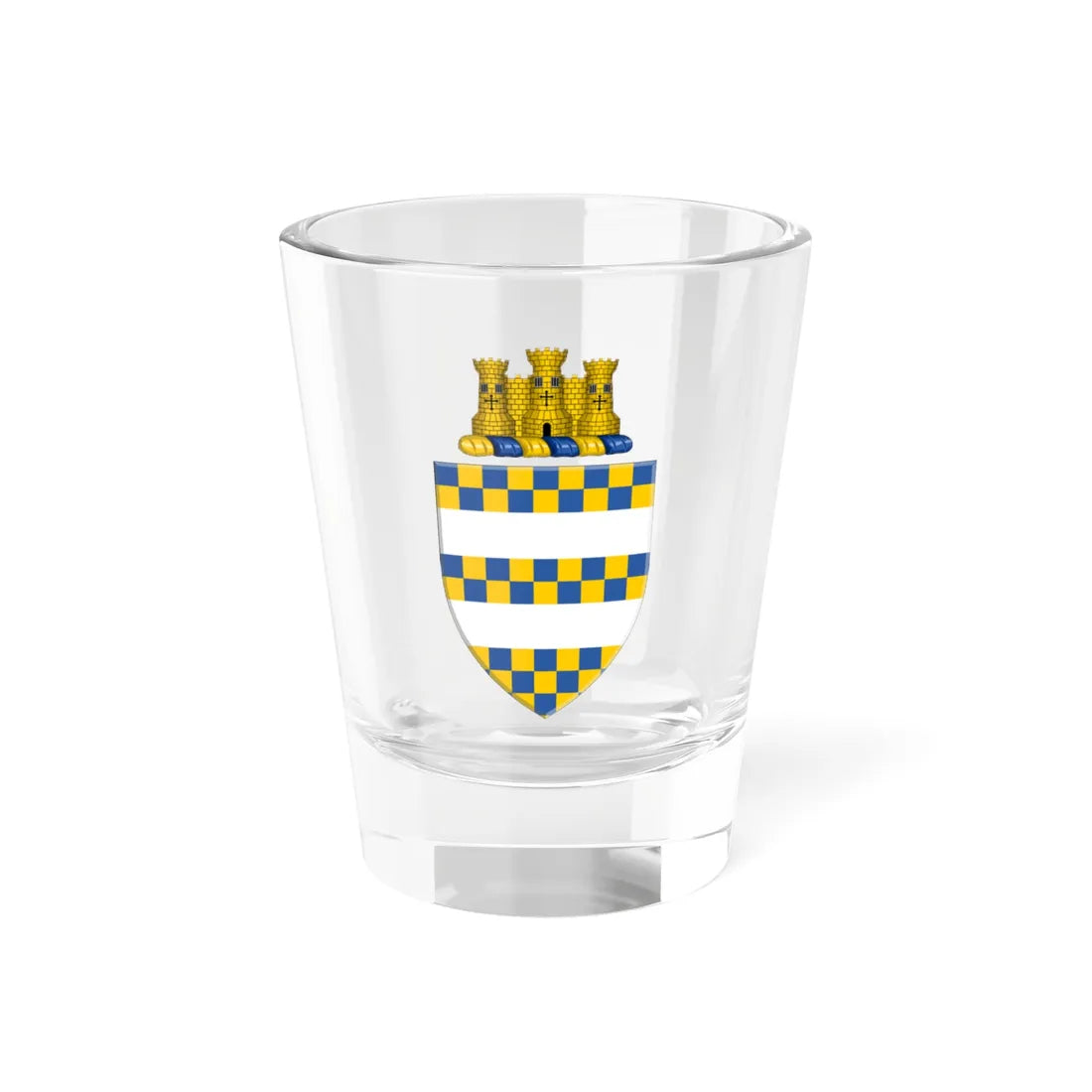 Coat of arms of Okehampton Town Council (England) (Coat of Arms) Shot Glass 1.5oz 1.5oz - Go Mug Yourself