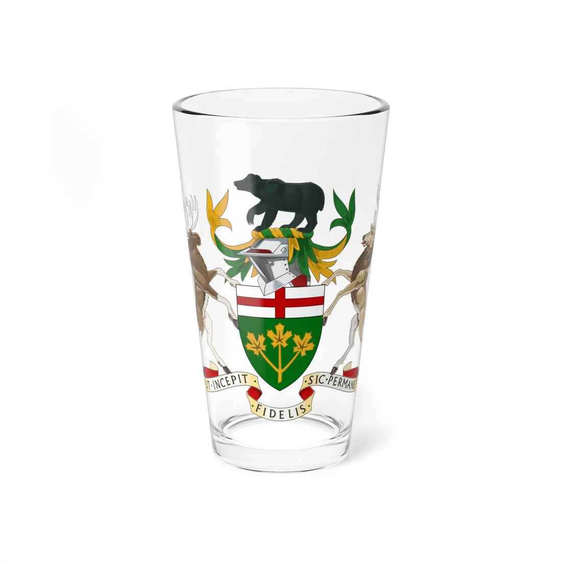 Coat of arms of Ontario (Canada) (Coat of Arms) Pint Glass 16oz 16oz - Go Mug Yourself