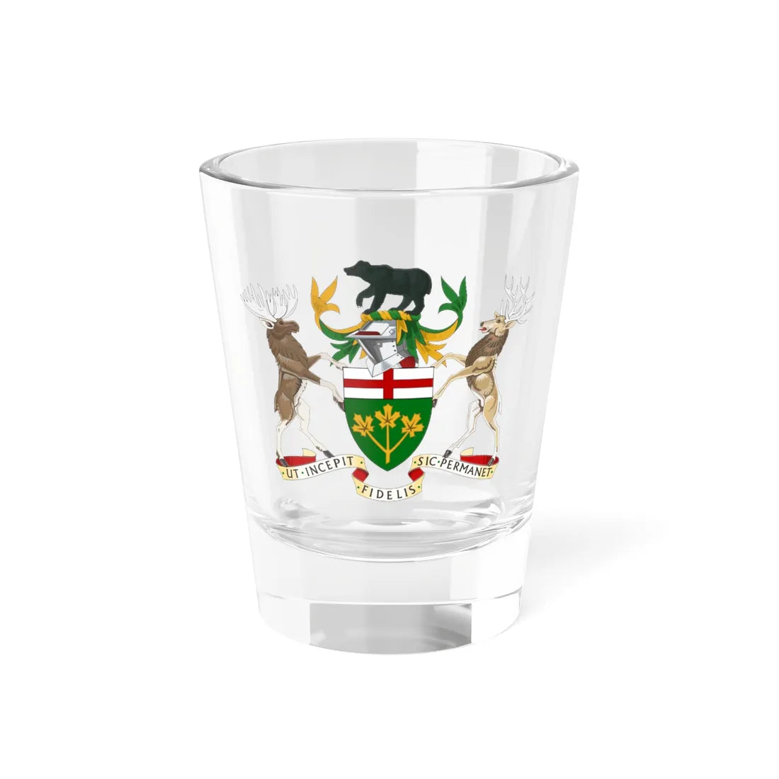 Coat of arms of Ontario (Canada) (Coat of Arms) Shot Glass 1.5oz 1.5oz - Go Mug Yourself