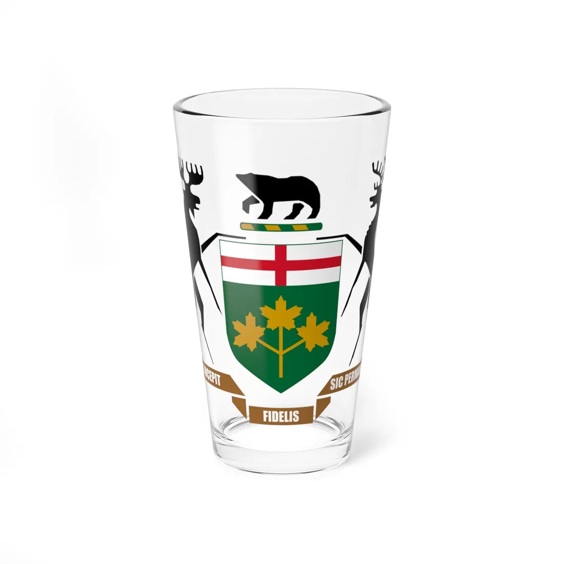 Coat of arms of Ontario HM Government (Canada) (Coat of Arms) Pint Glass 16oz 16oz - Go Mug Yourself