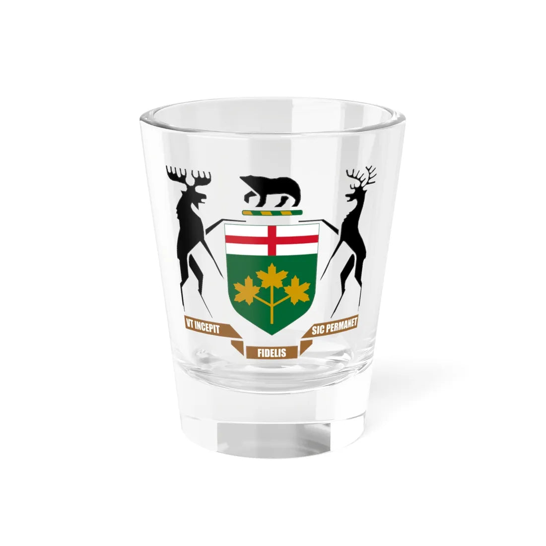 Coat of arms of Ontario HM Government (Canada) (Coat of Arms) Shot Glass 1.5oz 1.5oz - Go Mug Yourself