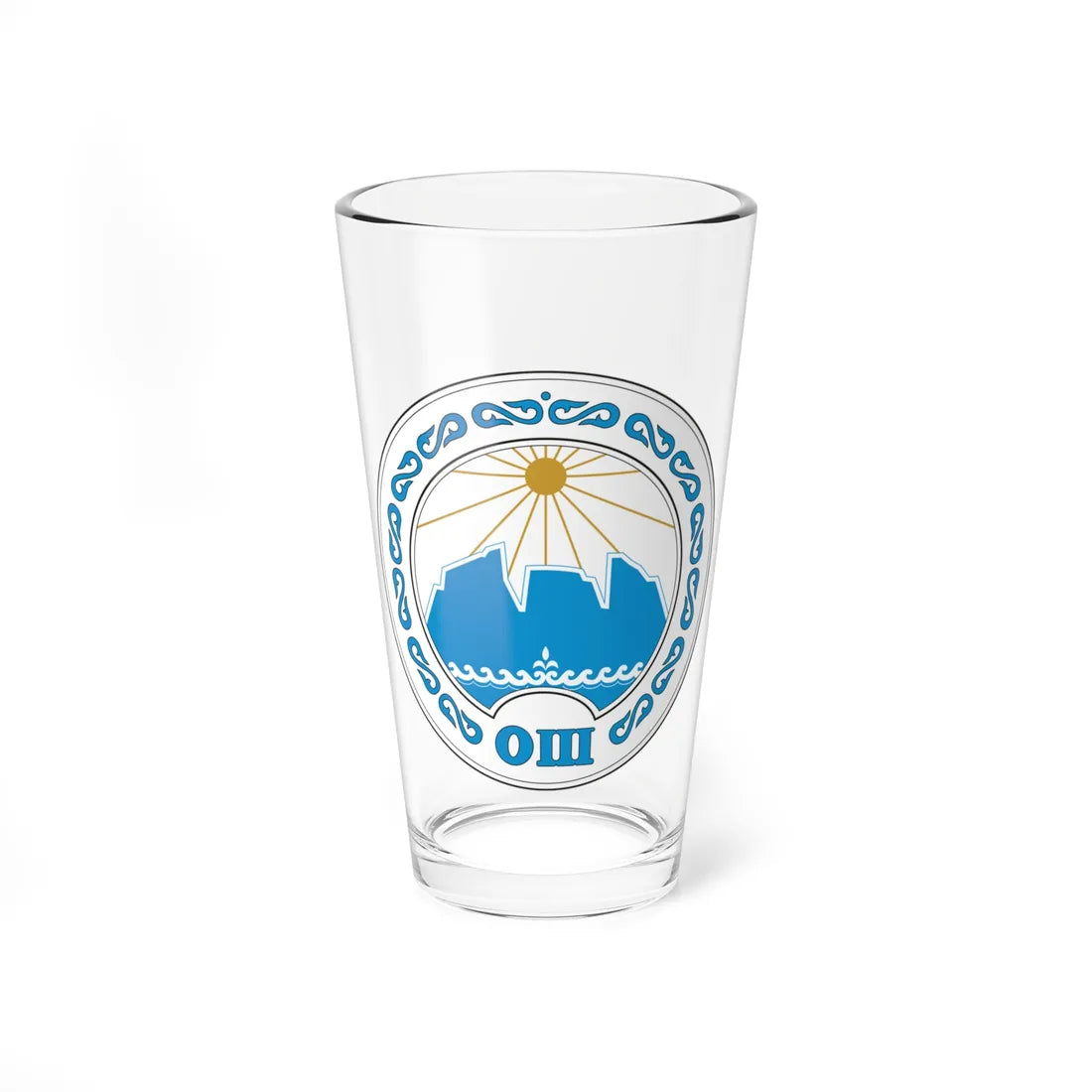 Coat of arms of Osh (Kyrgyzstan) (Coat of Arms) Pint Glass 16oz 16oz - Go Mug Yourself