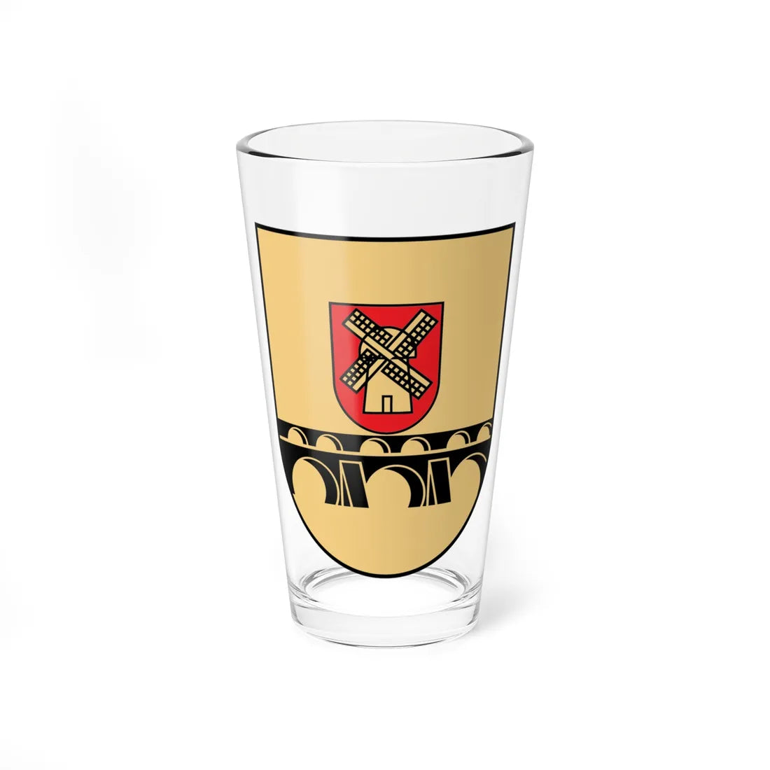 Coat of arms of Pakruojis Lithuania (Lithuania) (Coat of Arms) Pint Glass 16oz 16oz - Go Mug Yourself