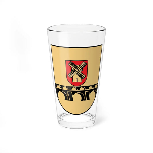 Coat of arms of Pakruojis Lithuania (Lithuania) (Coat of Arms) Pint Glass 16oz 16oz - Go Mug Yourself