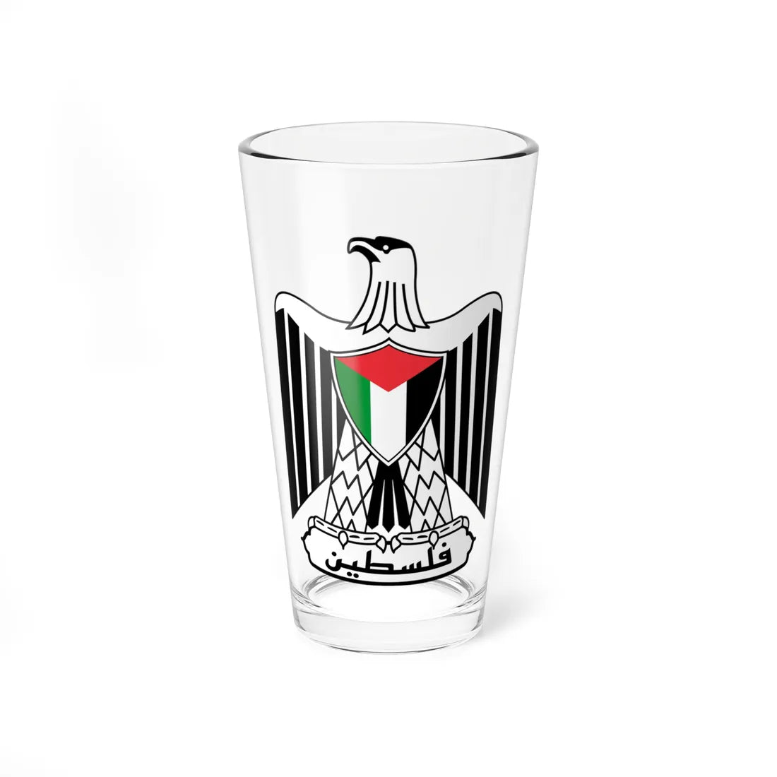 Coat of arms of Palestine alternative (Palestine) (Coat of Arms) Pint Glass 16oz 16oz - Go Mug Yourself