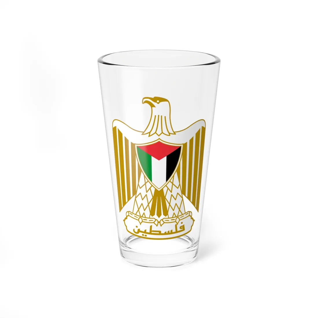 Coat of arms of Palestine (Palestine) (Coat of Arms) Pint Glass 16oz 16oz - Go Mug Yourself