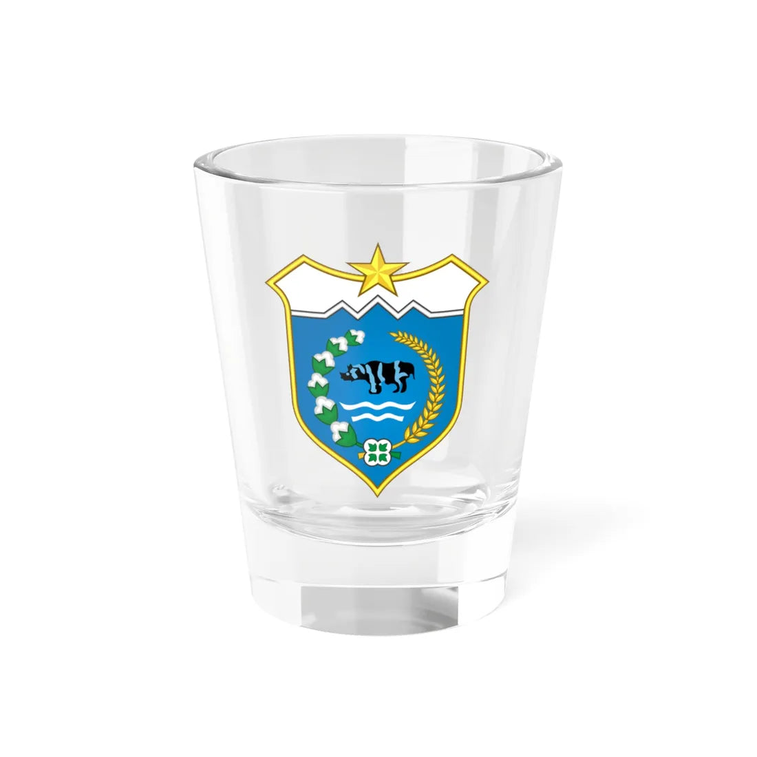 Coat of arms of Pandeglang (Indonesia) (Coat of Arms) Shot Glass 1.5oz 1.5oz - Go Mug Yourself