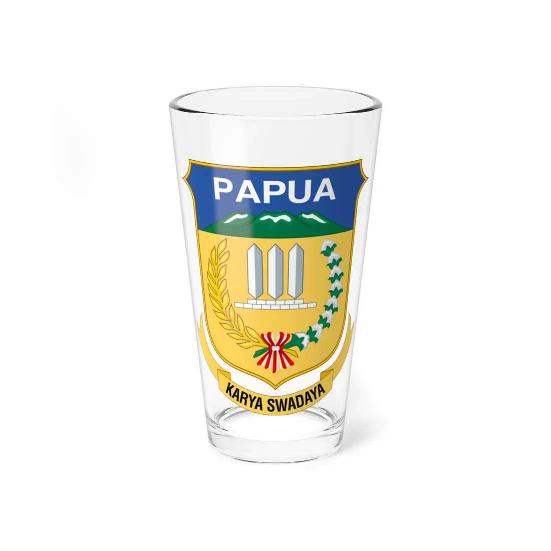 Coat of arms of Papua 2 (Indonesia) (Coat of Arms) Pint Glass 16oz 16oz - Go Mug Yourself