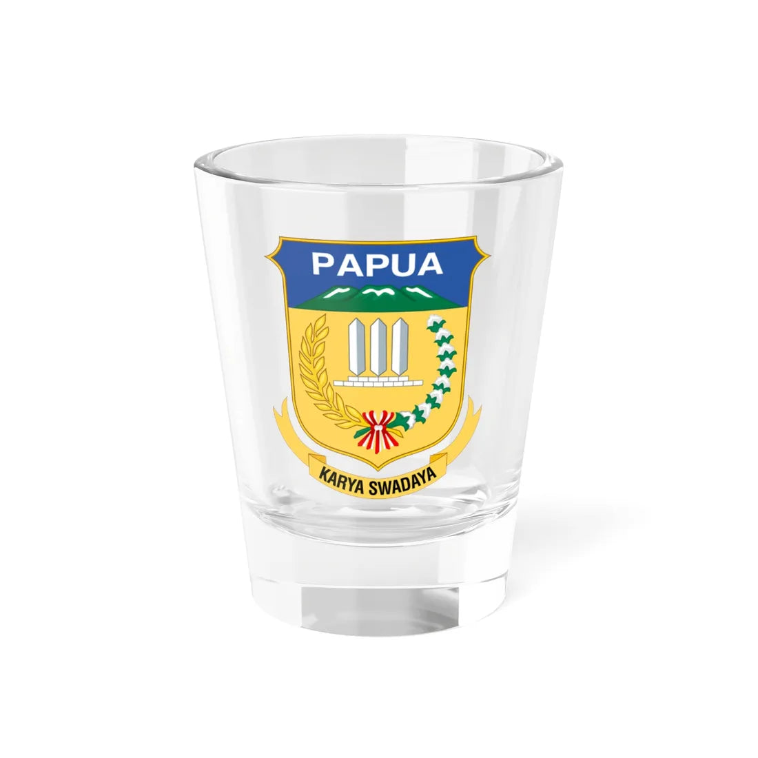 Coat of arms of Papua 2 (Indonesia) (Coat of Arms) Shot Glass 1.5oz 1.5oz - Go Mug Yourself