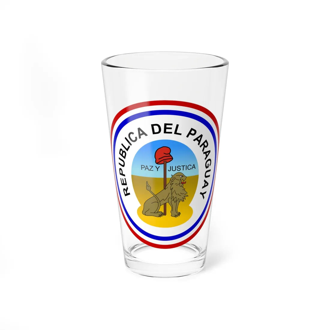 Coat of arms of Paraguay 1842-1990 - reverse (Paraguay) (Coat of Arms) Pint Glass 16oz 16oz - Go Mug Yourself