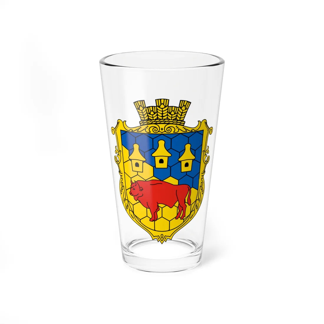 Coat of Arms of Pasiky-Zubrytski (Ukraine) (Coat of Arms) Pint Glass 16oz 16oz - Go Mug Yourself
