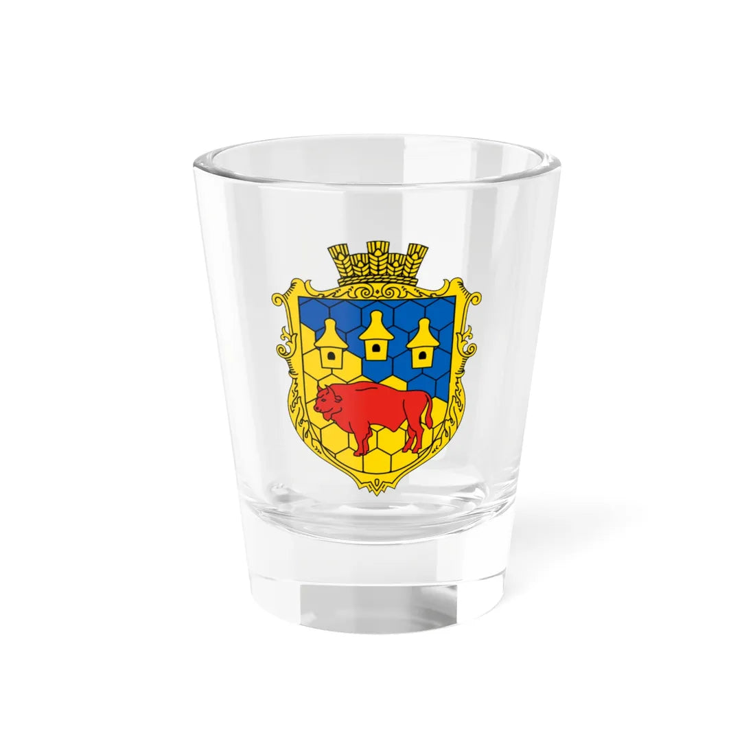 Coat of Arms of Pasiky-Zubrytski (Ukraine) (Coat of Arms) Shot Glass 1.5oz 1.5oz - Go Mug Yourself