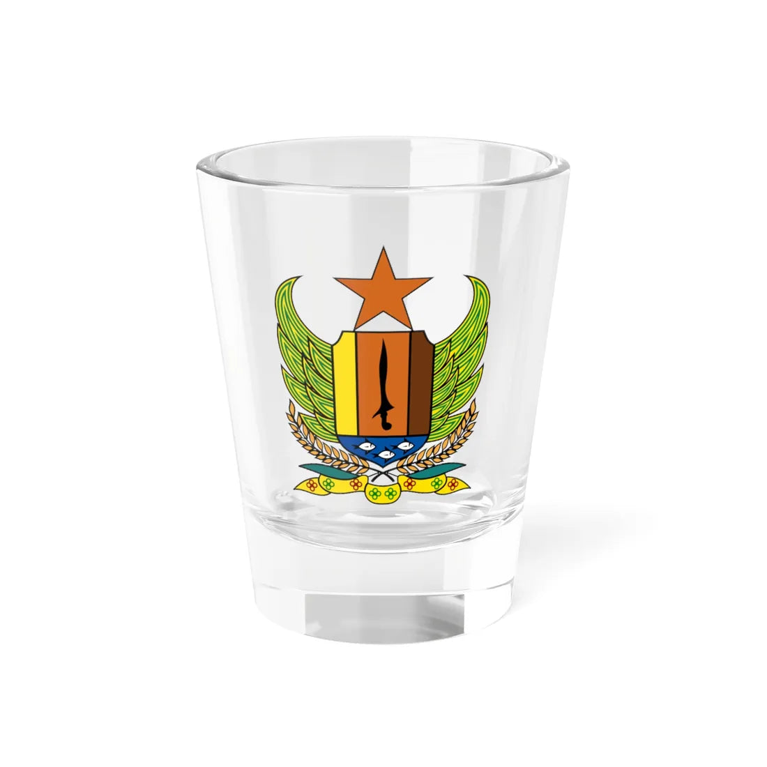 Coat of arms of Pekalongan Regency (Indonesia) (Coat of Arms) Shot Glass 1.5oz 1.5oz - Go Mug Yourself