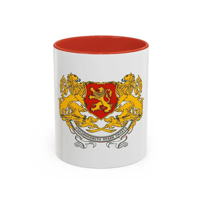Coat of arms of People's Republic of Bulgaria (1946-1948) - Accent Coffee Mug 11oz Red - Go Mug Yourself