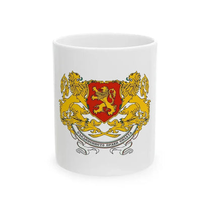 Coat of arms of People's Republic of Bulgaria (1946-1948) - White Coffee Mug 11oz - Go Mug Yourself