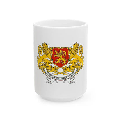 Coat of arms of People's Republic of Bulgaria (1946-1948) - White Coffee Mug 15oz - Go Mug Yourself