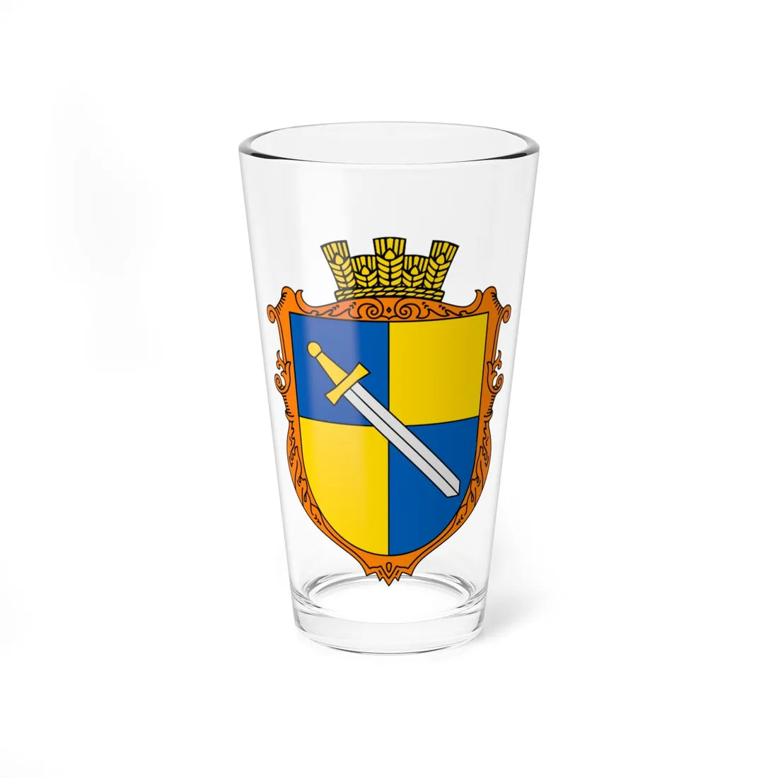 Coat of Arms of Peredilnytsia (Ukraine) (Coat of Arms) Pint Glass 16oz 16oz - Go Mug Yourself