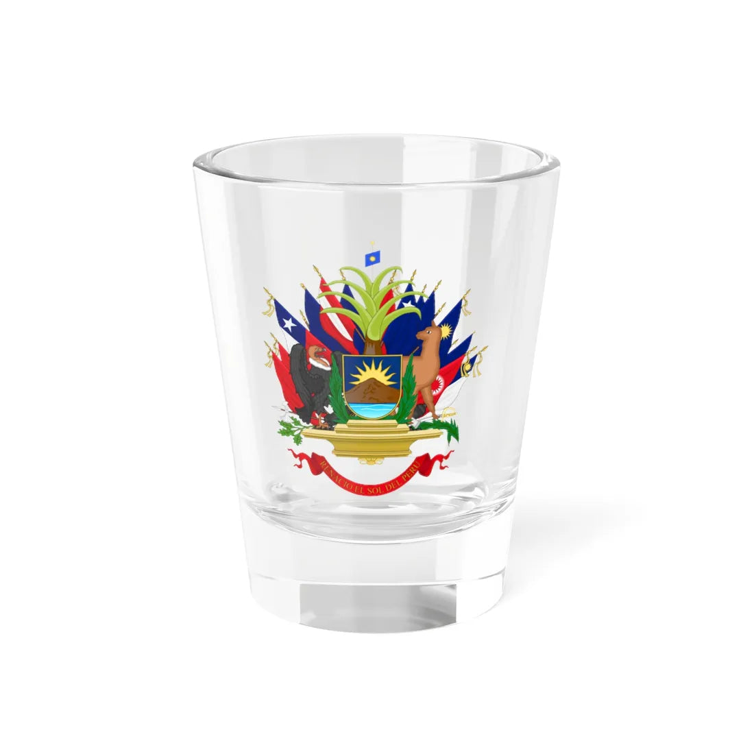 Coat of arms of Peru 1821-1825 (Peru) (Coat of Arms) Shot Glass 1.5oz 1.5oz - Go Mug Yourself