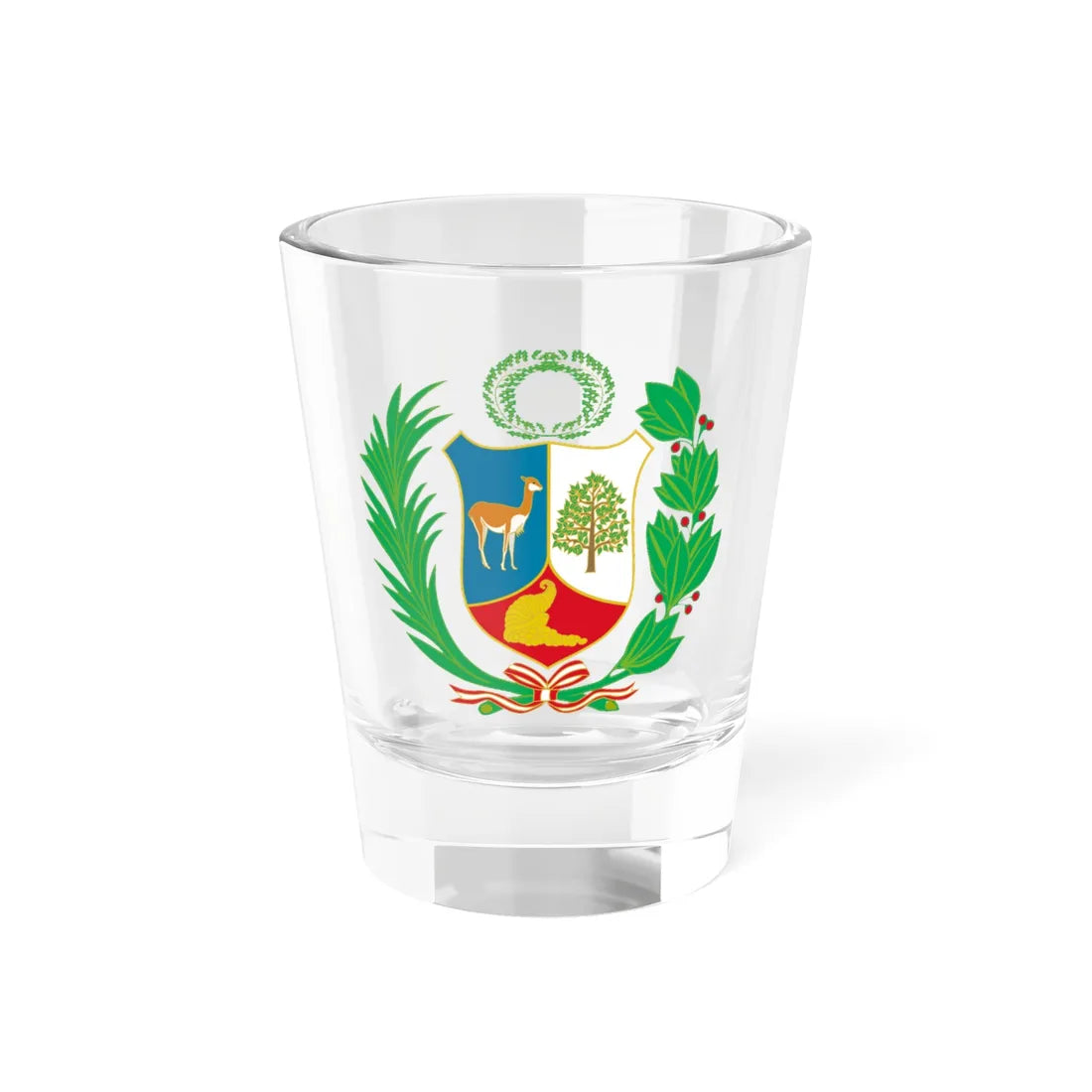 Coat of arms of Peru State flag - pre 1884 (Peru) (Coat of Arms) Shot Glass 1.5oz 1.5oz - Go Mug Yourself