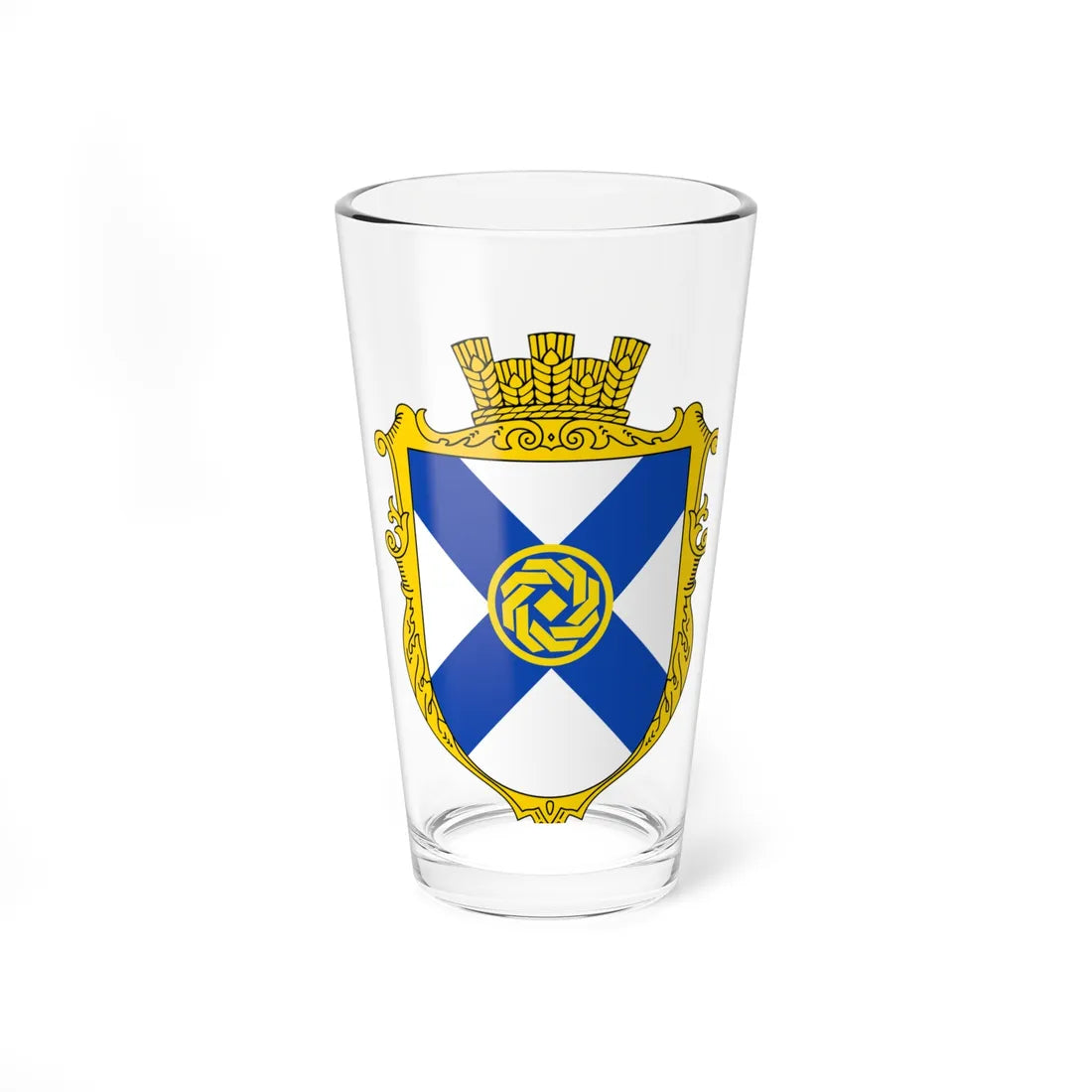Coat of arms of Pervozvanivka Kirovohrad Oblast (Ukraine) (Coat of Arms) Pint Glass 16oz 16oz - Go Mug Yourself