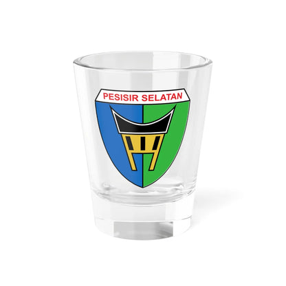 Coat of arms of Pesisir Selatan Regency (Indonesia) (Coat of Arms) Shot Glass 1.5oz 1.5oz - Go Mug Yourself