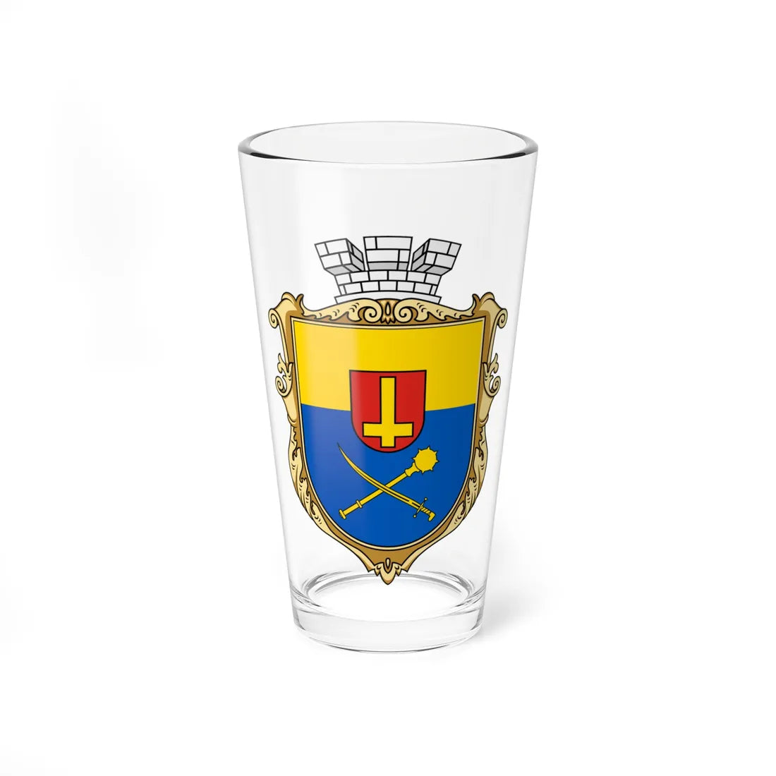 Coat of Arms of Petrove (Ukraine) (Coat of Arms) Pint Glass 16oz 16oz - Go Mug Yourself