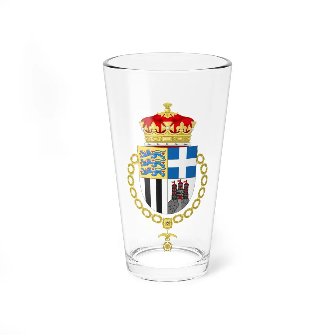 Coat of Arms of Philip Duke of Edinburgh Chilean Order of Merit (United Kingdom) (Coat of Arms) Pint Glass 16oz 16oz - Go Mug Yourself