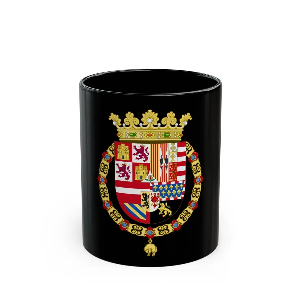 Coat of Arms of Philip II of Spain (1558-1580) - Black Coffee Mug-11oz-Go Mug Yourself