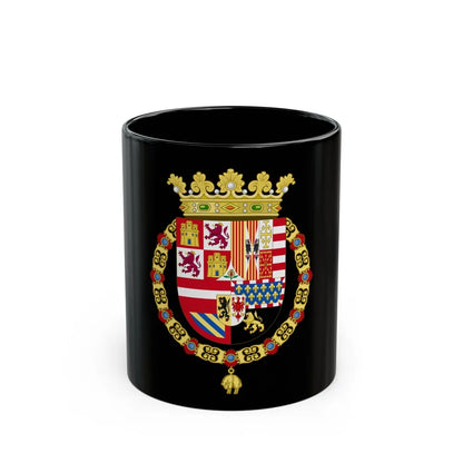 Coat of Arms of Philip II of Spain (1558-1580) - Black Coffee Mug-11oz-Go Mug Yourself