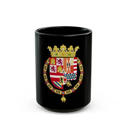 Coat of Arms of Philip II of Spain (1558-1580) - Black Coffee Mug 15oz - Go Mug Yourself