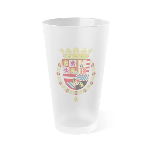 Coat of Arms of Philip II of Spain (1558-1580) - Frosted Pint Glass 16oz-16oz-Frosted-Go Mug Yourself