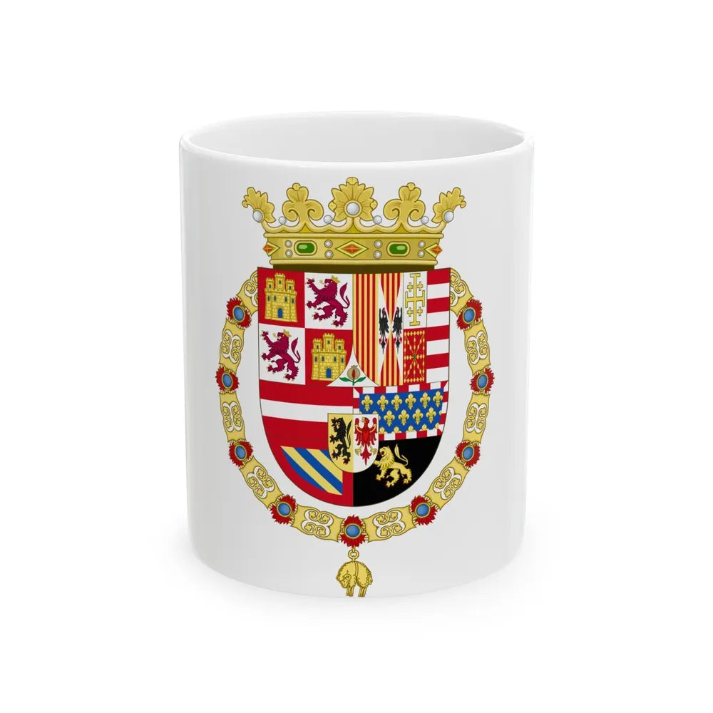 Coat of Arms of Philip II of Spain (1558-1580) - White Coffee Mug-11oz-Go Mug Yourself