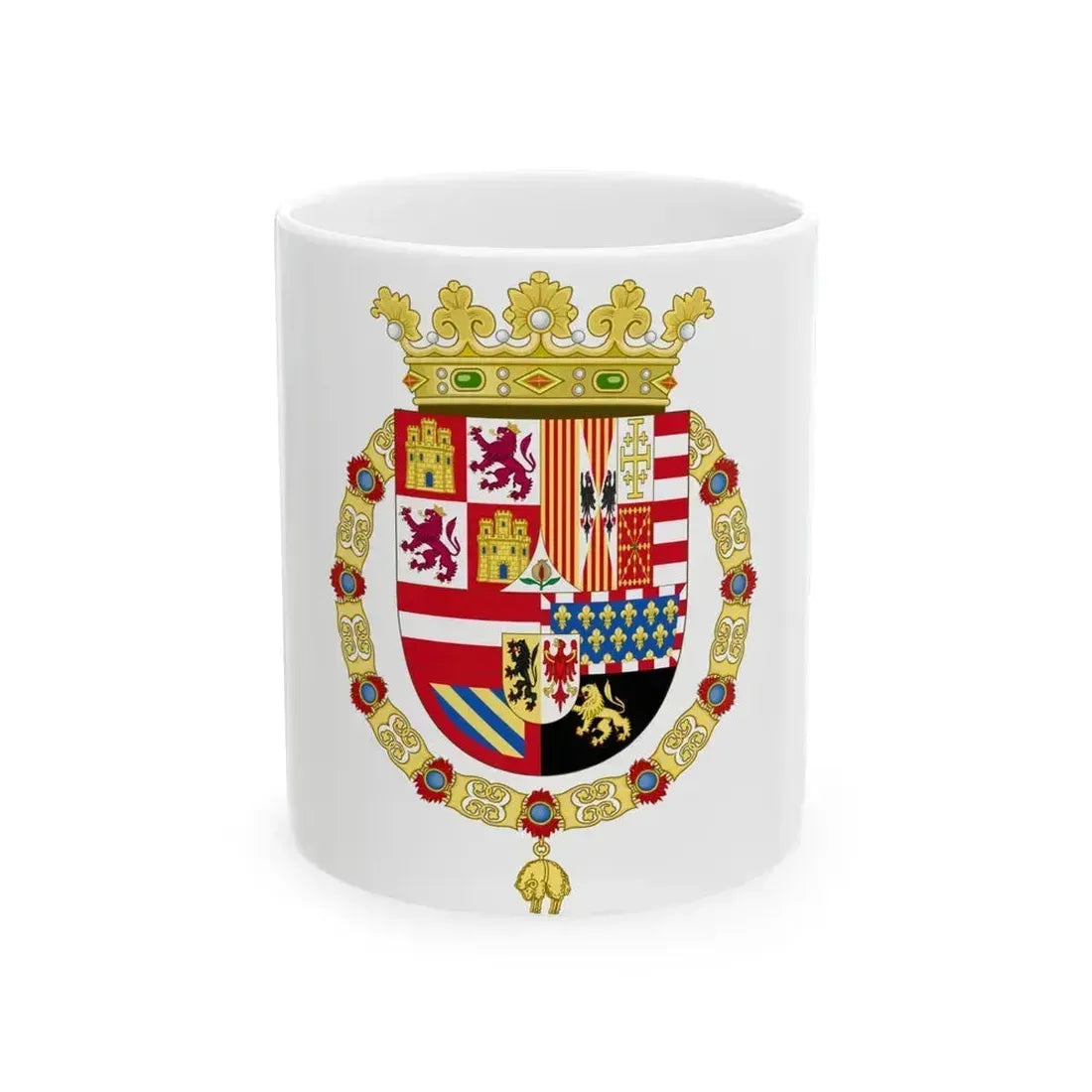 Coat of Arms of Philip II of Spain (1558-1580) - White Coffee Mug 11oz - Go Mug Yourself