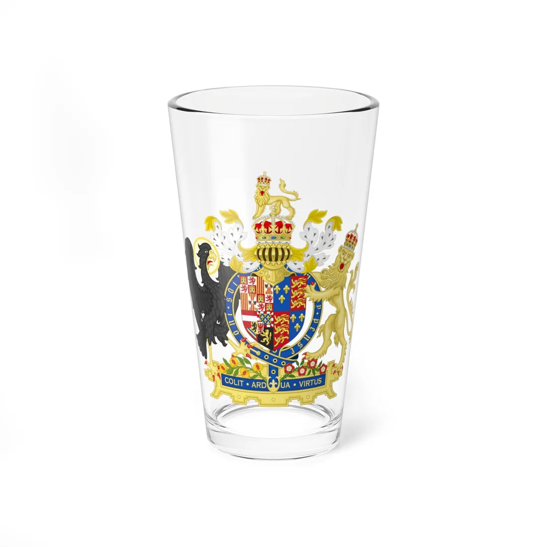 Coat of Arms of Philip II of Spain and Mary I of England 1554-1558 Variant 1 Shield 2 Motto 1 (England) (Coat of Arms) Pint Glass 16oz 16oz - Go Mug Yourself