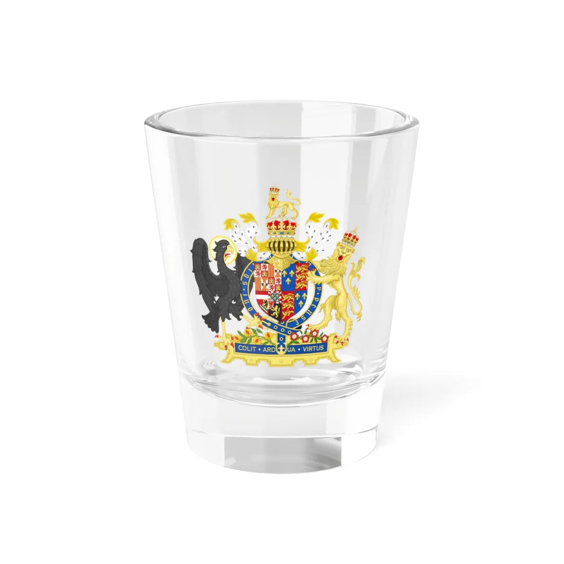 Coat of Arms of Philip II of Spain and Mary I of England 1554-1558 Variant 1 Shield 2 Motto 1 (England) (Coat of Arms) Shot Glass 1.5oz 1.5oz - Go Mug Yourself