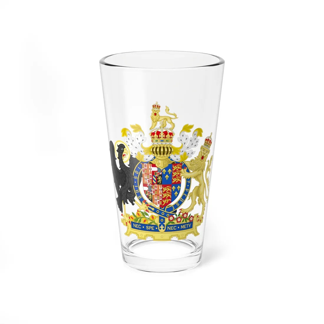 Coat of Arms of Philip II of Spain and Mary I of England 1554-1558 Variant 1 Shield 3 Motto 2 (England) (Coat of Arms) Pint Glass 16oz 16oz - Go Mug Yourself