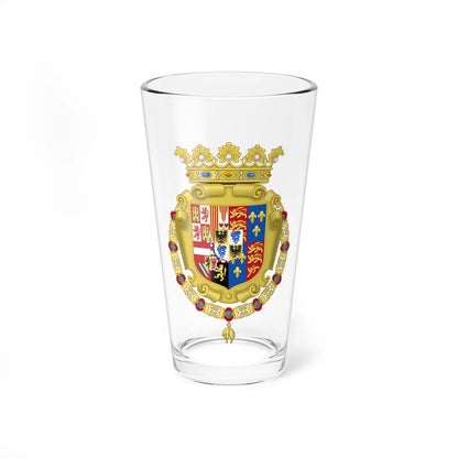 Coat of Arms of Philip II of Spain as Monarch of Milan 1554-1558 (Italy) (Coat of Arms) Pint Glass 16oz 16oz - Go Mug Yourself