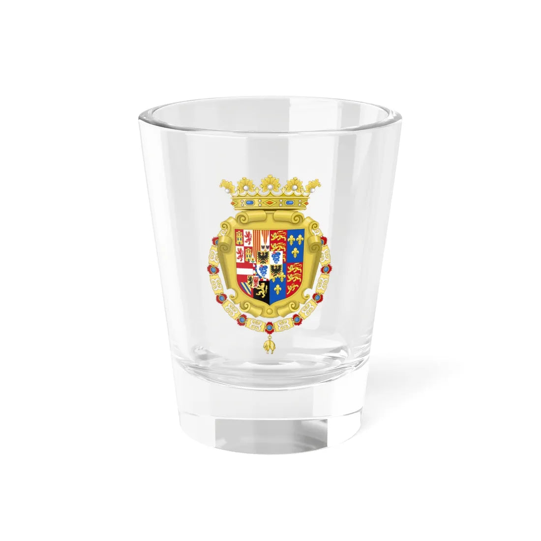 Coat of Arms of Philip II of Spain as Monarch of Milan 1554-1558 (Spain) (Coat of Arms) Shot Glass 1.5oz 1.5oz - Go Mug Yourself