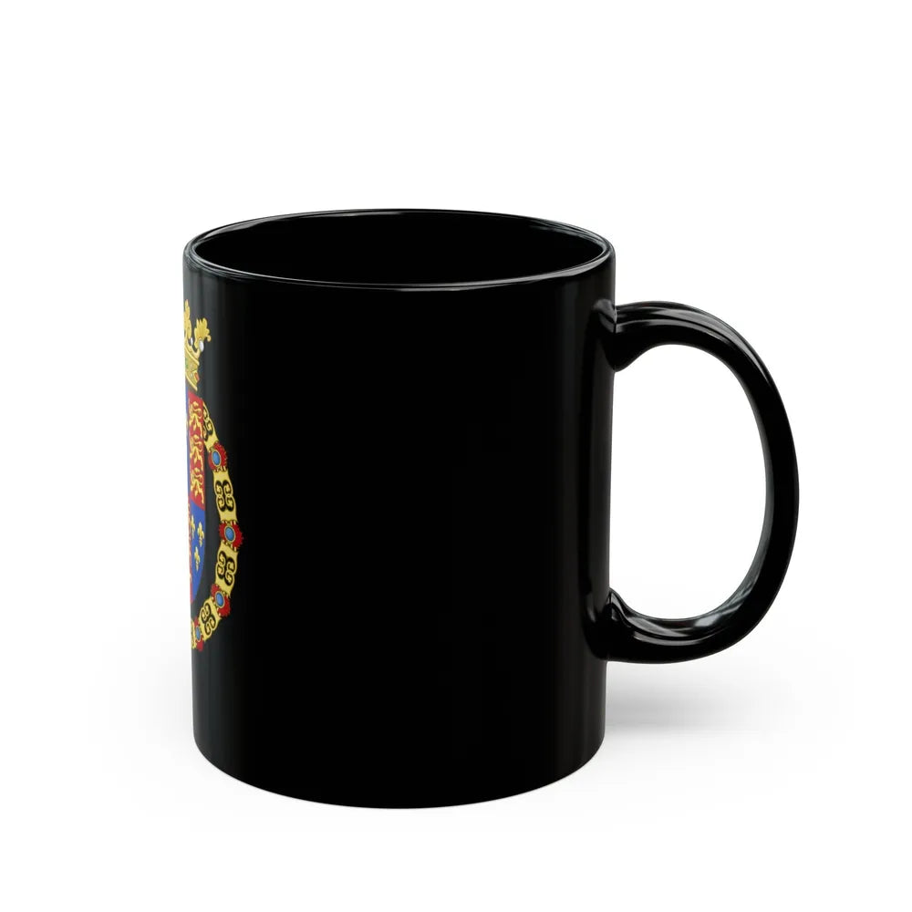 Coat of Arms of Philip II of Spain, English King Consort-Spanish Variant (1556-1558) - Black Coffee Mug-Go Mug Yourself