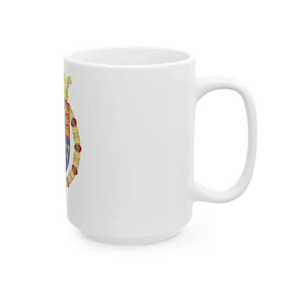 Coat of Arms of Philip II of Spain, English King Consort-Spanish Variant (1556-1558) - White Coffee Mug - Go Mug Yourself