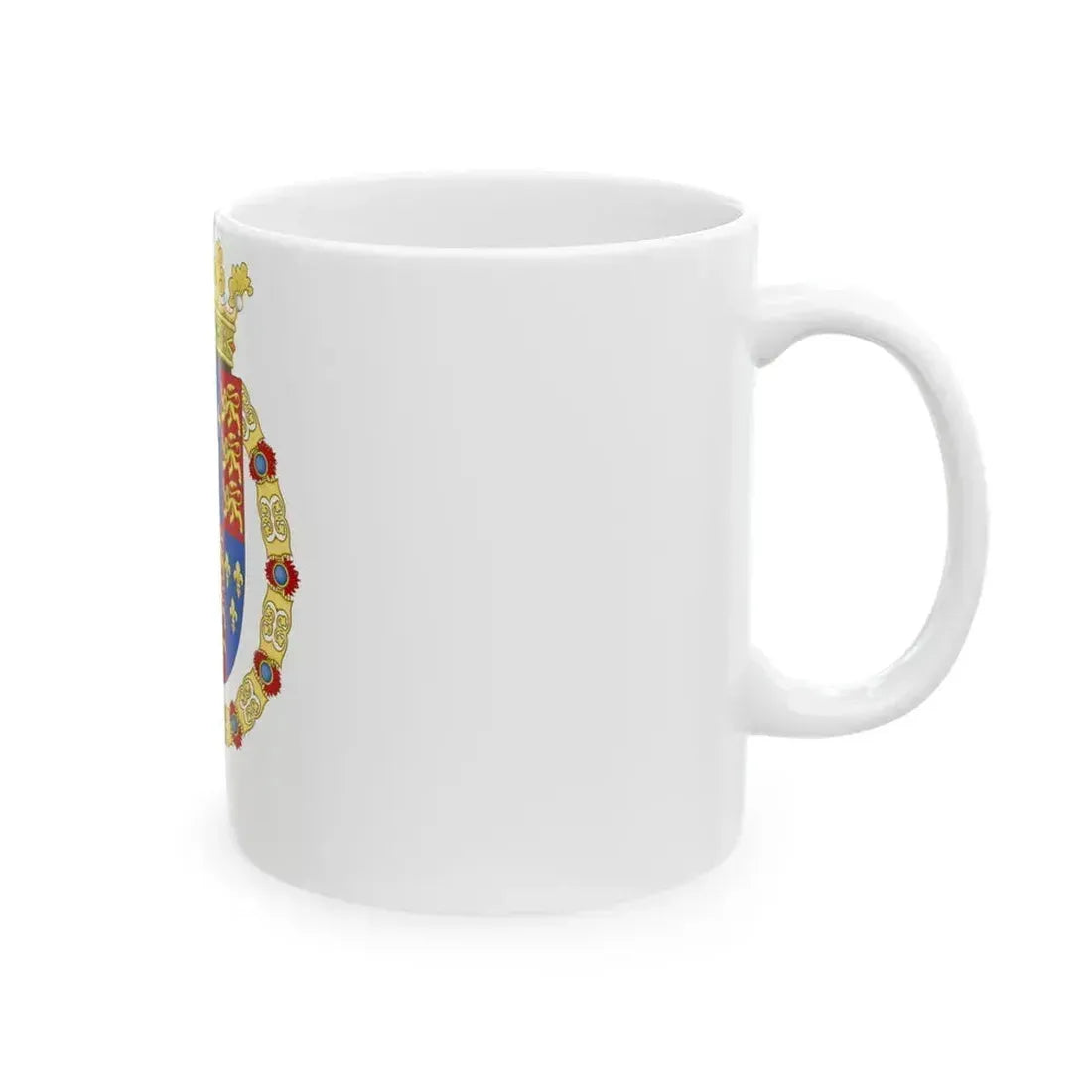 Coat of Arms of Philip II of Spain, English King Consort-Spanish Variant (1556-1558) - White Coffee Mug - Go Mug Yourself