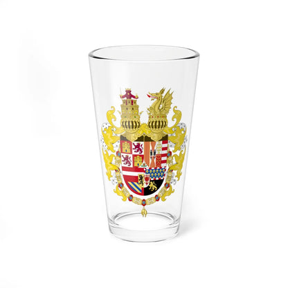 Coat of Arms of Philip II of Spain with Germanic Ornaments 1558-1580 (Spain) (Coat of Arms) Pint Glass 16oz 16oz - Go Mug Yourself