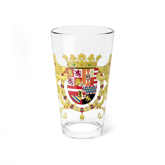 Coat of Arms of Philip II of Spain with Supporters 1558-1580 (Spain) (Coat of Arms) Pint Glass 16oz 16oz - Go Mug Yourself