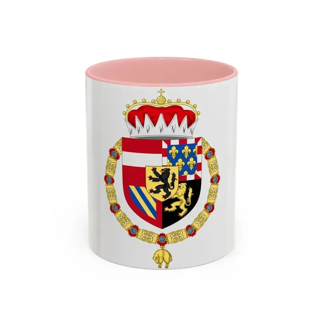 Coat of Arms of Philip IV of Burgundy - Accent Coffee Mug 11oz Pink - Go Mug Yourself