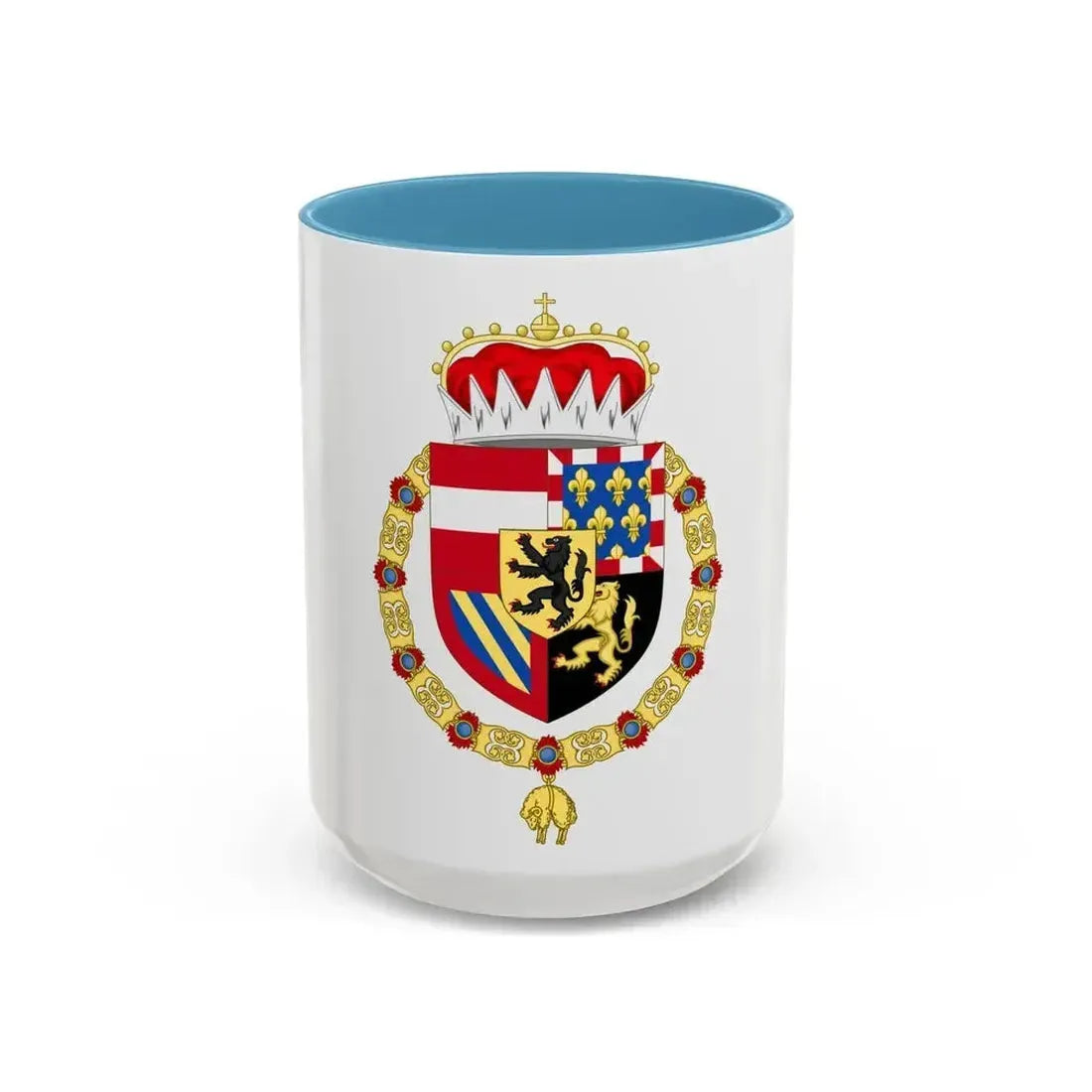 Coat of Arms of Philip IV of Burgundy - Accent Coffee Mug 15oz Light Blue - Go Mug Yourself