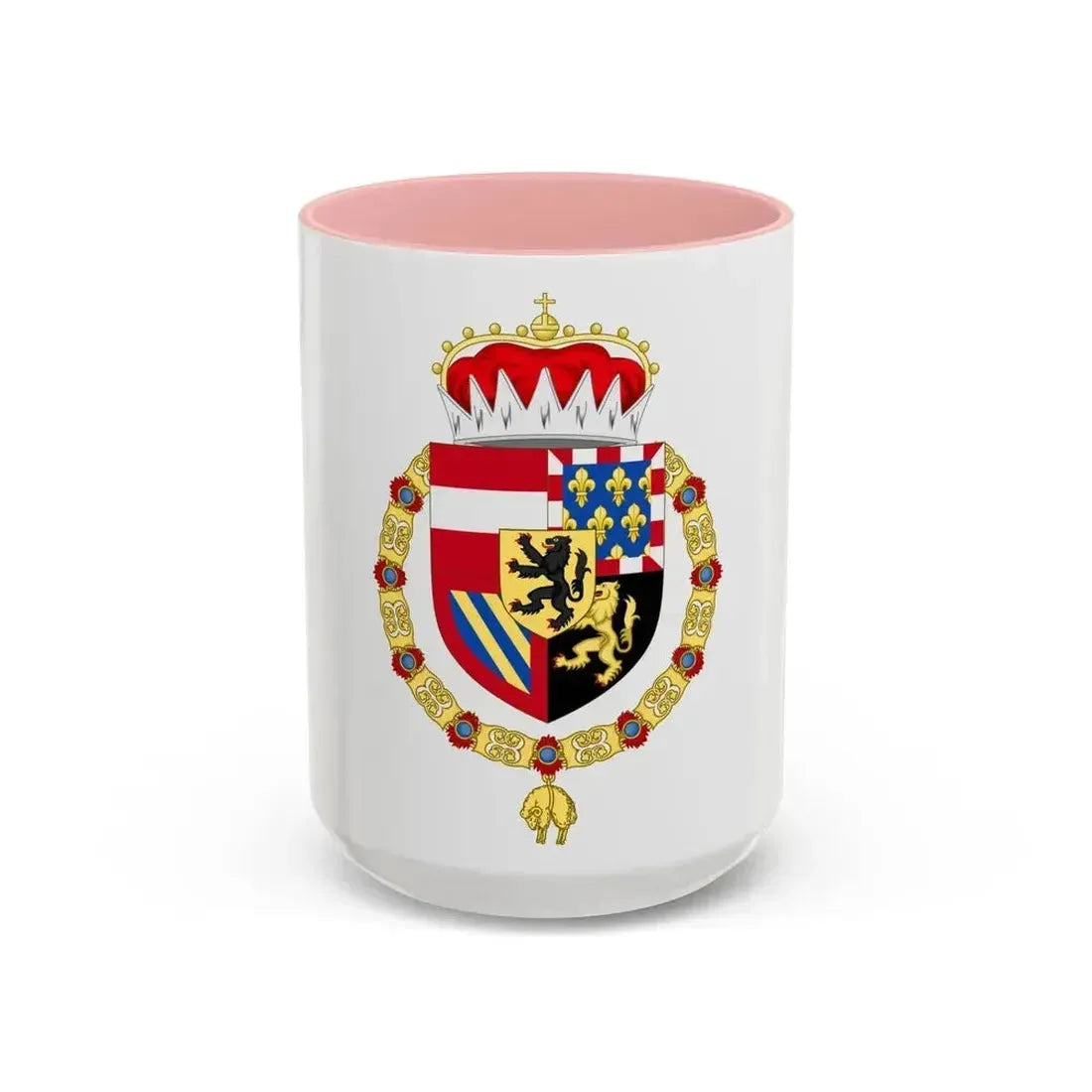 Coat of Arms of Philip IV of Burgundy - Accent Coffee Mug 15oz Pink - Go Mug Yourself