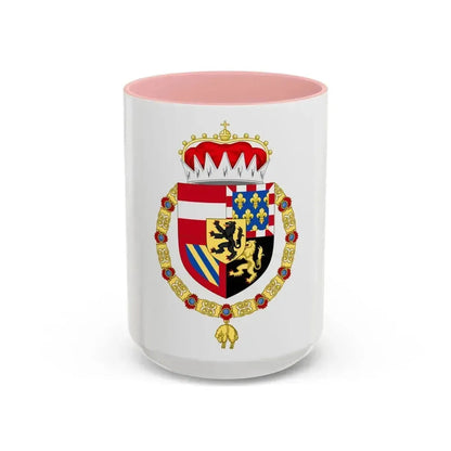Coat of Arms of Philip IV of Burgundy - Accent Coffee Mug 15oz Pink - Go Mug Yourself